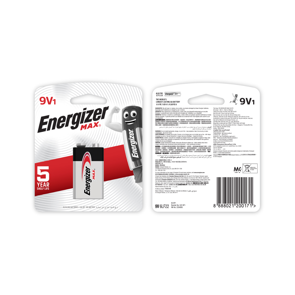 BATTERY MAX 9V - ENERGIZER