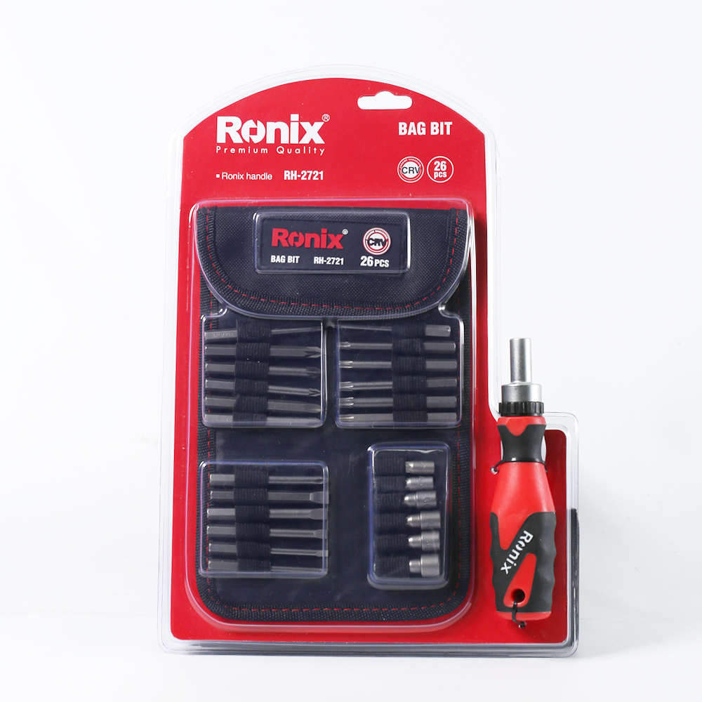 SCREWDRIVER BAG BIT SET - RONIX