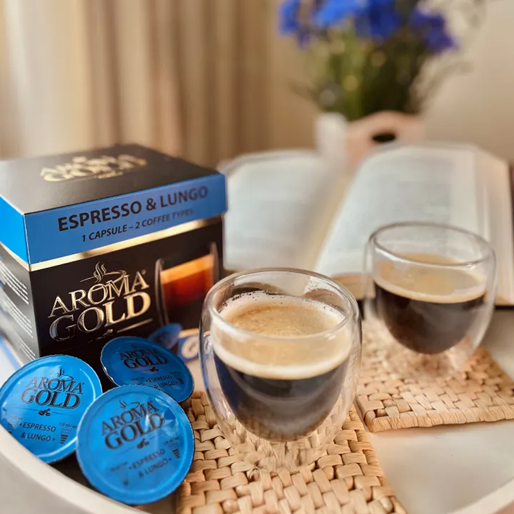 CAPSULE BOX - AROMA GOLD - ESPRESSO & LUNGO